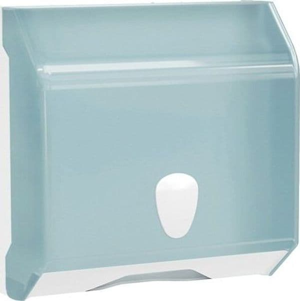 Dispenser asciugamani piegati - 290 x 120 x 295 mm - bianco-azzurro - Replast Commercio Industria e Scienza/Forniture sanitarie e igieniche/Prodotti di carta/Asciugamani di carta Eurocartuccia - Pavullo, Commerciovirtuoso.it