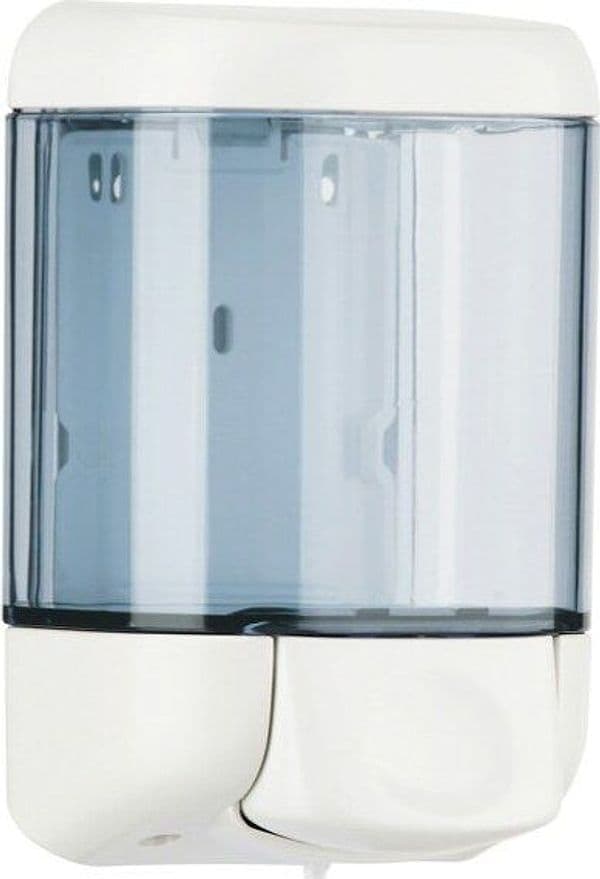 Dispenser da muro per sapone liquido - 12 8x11 2x20 5 cm - capacitA' 1 L - bianco-azzurro trasparente - Mar Plast Casa e cucina/Bagno/Accessori per il bagno/Dosatori e porta accessori/Dosatori per sapone liquido Eurocartuccia - Pavullo, Commerciovirtuoso.it