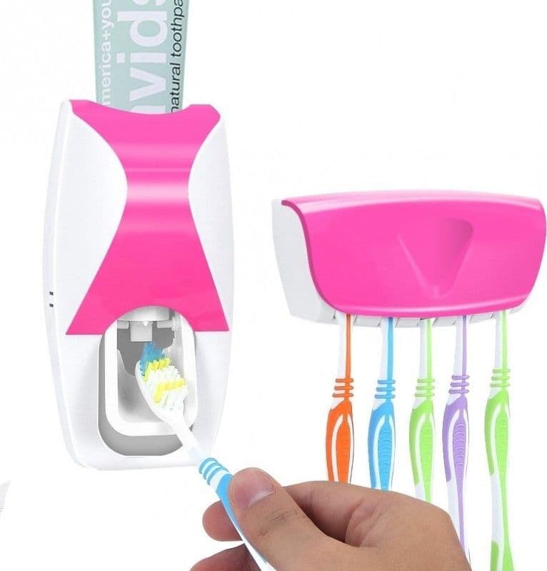 DISPENSER DENTIFRICIO AUTOMATICO CON PORTASPAZZOLINO ADESIVO A PILE 5 POSTI Trade Shop italia - Napoli, Commerciovirtuoso.it