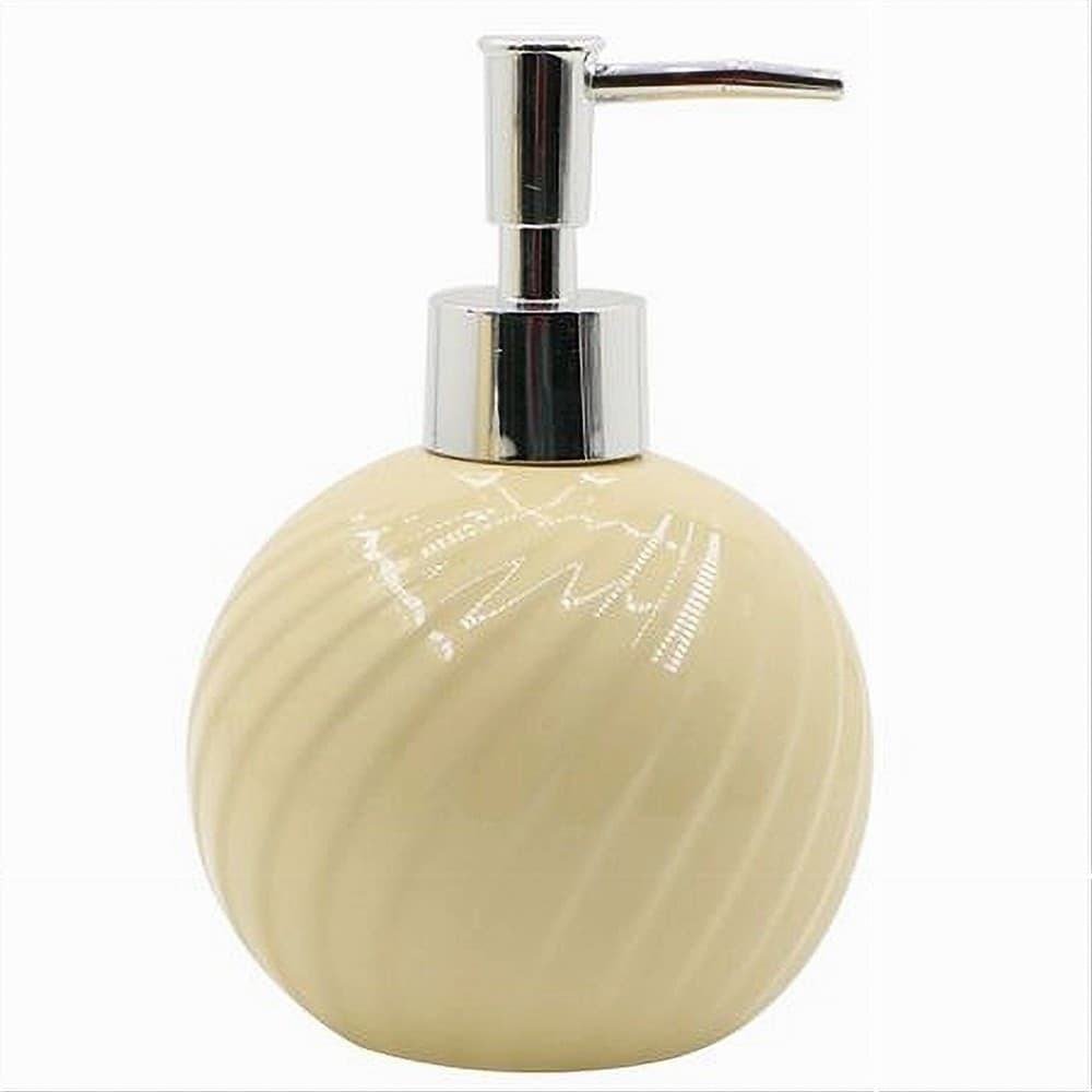 DISPENSER PORTA SAPONE LIQUIDO SFERICO CERAMICA RIGATA GIALLA ARREDO BAGNO 79960 in Dosatori per sapone liquido Trade Shop italia - Napoli, commercioVirtuoso.it