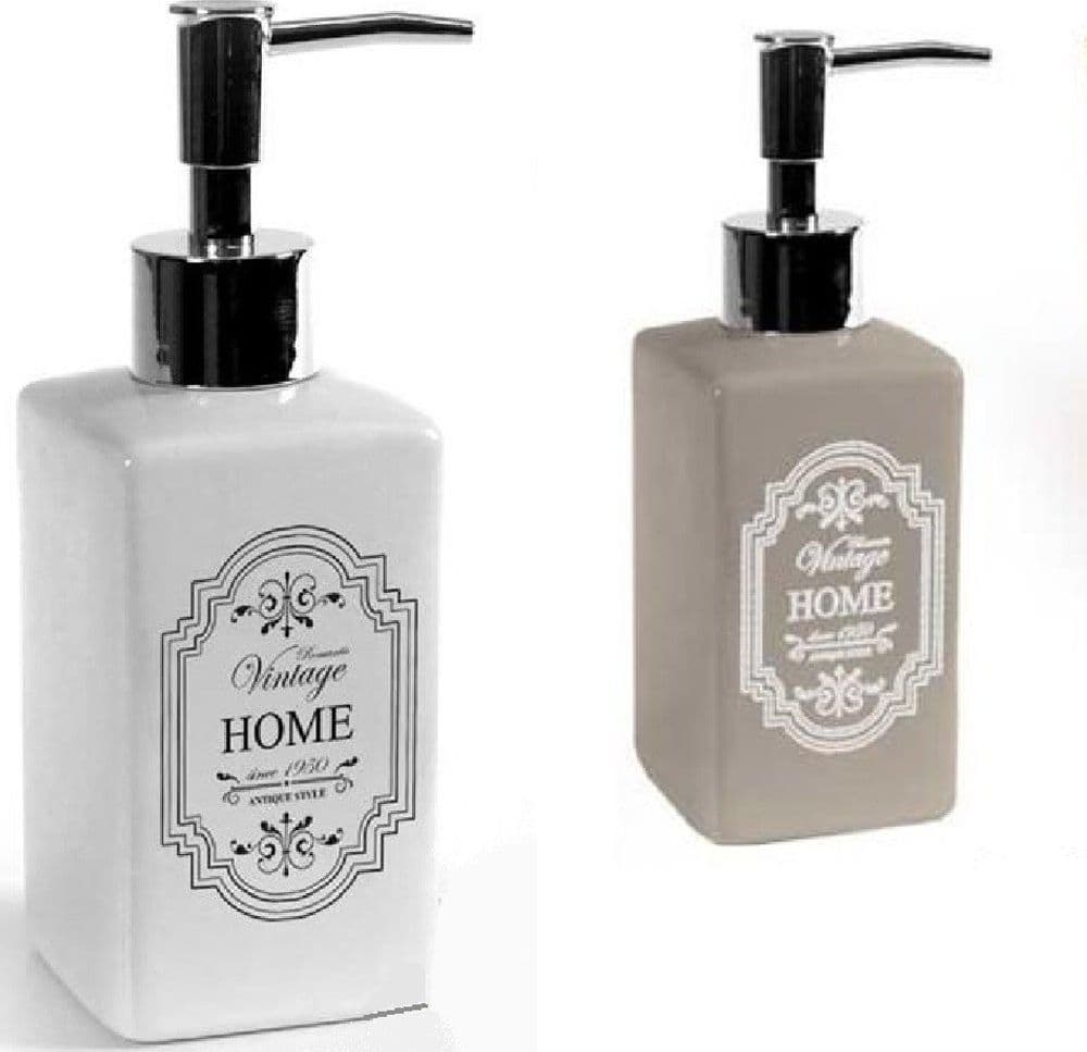 Dispenser Portasapone Liquido Dosatore Bagno 6x18cm Ceramica Vintage Home 749544 Casa e cucina/Bagno/Accessori per il bagno/Dosatori e porta accessori/Portasapone Trade Shop italia - Napoli, Commerciovirtuoso.it