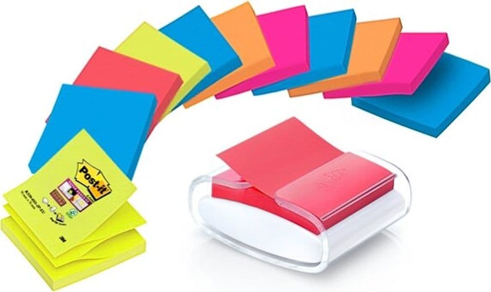 Dispenser Pro Post-it Super Sticky Z Notes - PRO-W-12SSCOL-R330 - 76 x 76 mm - colori assortiti - 12 ricariche di foglietti incluse Cancelleria e prodotti per ufficio/Carta blocchi e quaderni/Blocchi appunti taccuini e diari/Blocchetti memo adesivi Eurocartuccia - Pavullo, Commerciovirtuoso.it