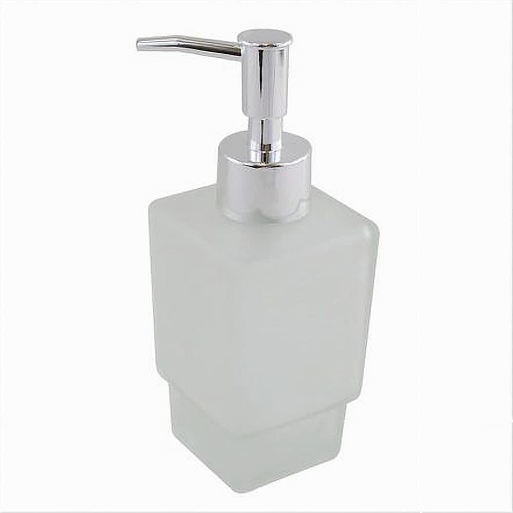 DISPENSER RICAMBIO PORTA SAPONE LIQUIDO VETRO SATINATO CUBICO BAGNO ACCESSORI 87265 in Dosatori per sapone liquido Trade Shop italia - Napoli, commercioVirtuoso.it