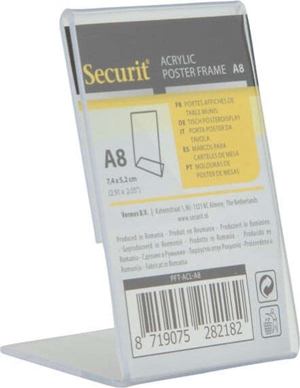 Display a L - 8x5 2x 4 1 cm (A8) - Securit Cancelleria e prodotti per ufficio/Archivio ufficio e accessori per scrivania/Accessori da scrivania e archiviazione/Portabrochure Eurocartuccia - Pavullo, Commerciovirtuoso.it