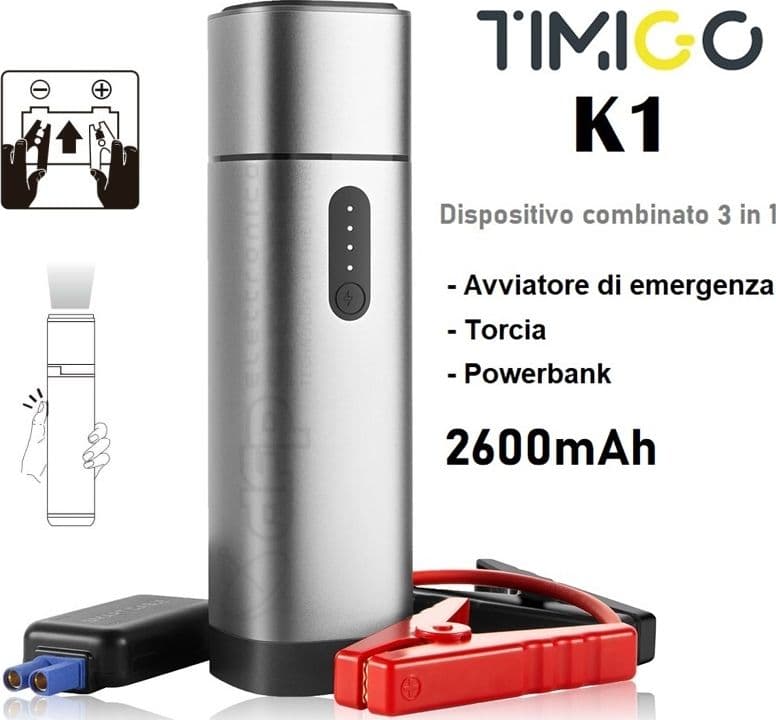 Dispositivo-3-in-1-Avviatore-di-emergenza-per-veicoli,-Torcia-e-Power-Bank-TIMIGO-K1