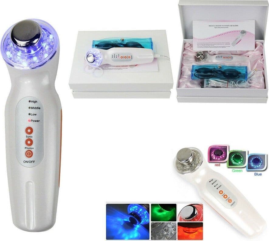 DISPOSITIVO KIT TRATTAMENTO ANTI RUGHE ULTRASUONI PULIZIA RINGIOVAMENTO VISO