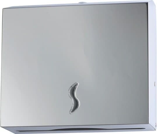 Distributore asciugamani piegati - 28x10 2x26 5 cm - acciaio inox - capacitA' 200 fogli - grigio - Medial International Commercio Industria e Scienza/Forniture sanitarie e igieniche/Prodotti di carta/Asciugamani di carta Eurocartuccia - Pavullo, Commerciovirtuoso.it