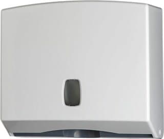 Distributore asciugamani piegati Basica - 25x9 2x22 cm - bianco-grigio - Medial International Commercio Industria e Scienza/Forniture sanitarie e igieniche/Prodotti di carta/Asciugamani di carta Eurocartuccia - Pavullo, Commerciovirtuoso.it