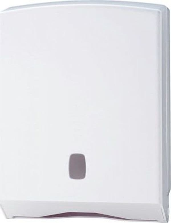 Distributore asciugamani piegati Basica - 27 8 x 12 8 x 38 cm - bianco-grigio - Medial International Commercio Industria e Scienza/Forniture sanitarie e igieniche/Prodotti di carta/Asciugamani di carta Eurocartuccia - Pavullo, Commerciovirtuoso.it