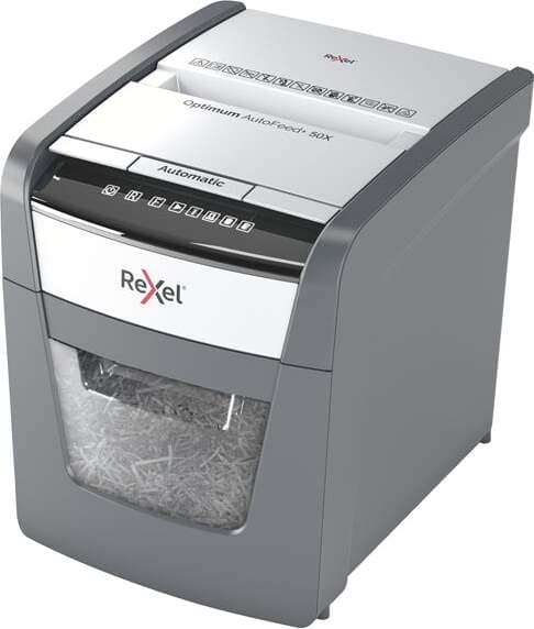 Distruggidocumenti Optimum AutoFeed+ 50X - a frammenti - Rexel Cancelleria e prodotti per ufficio/Elettronica per ufficio/Accessori/Accessori per distruggidocumenti Eurocartuccia - Pavullo, Commerciovirtuoso.it