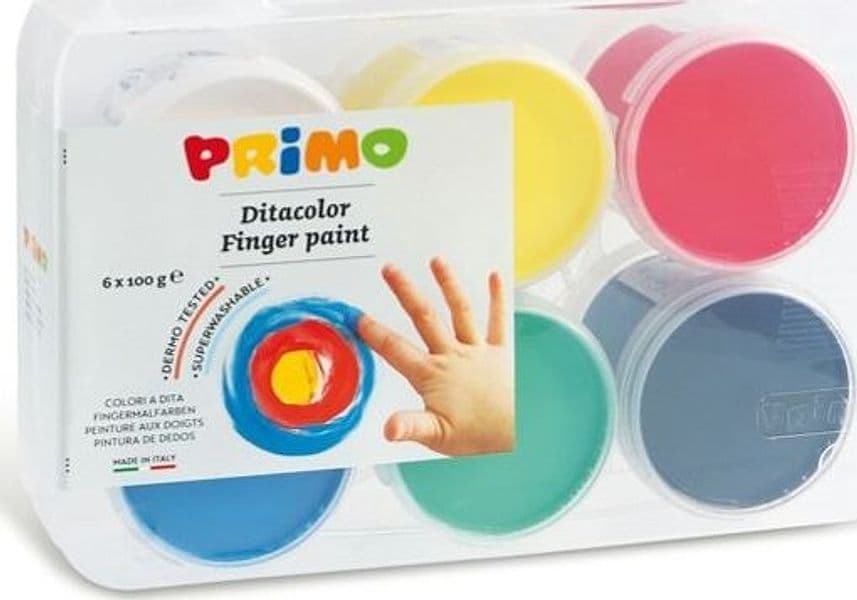 Ditacolor colori a dita - 100ml - c-pennello - Primo - valigetta 6 colori Giochi e giocattoli/Attività creative/Accessori per disegnare e colorare/Pittura/Pittura per le dita Eurocartuccia - Pavullo, Commerciovirtuoso.it