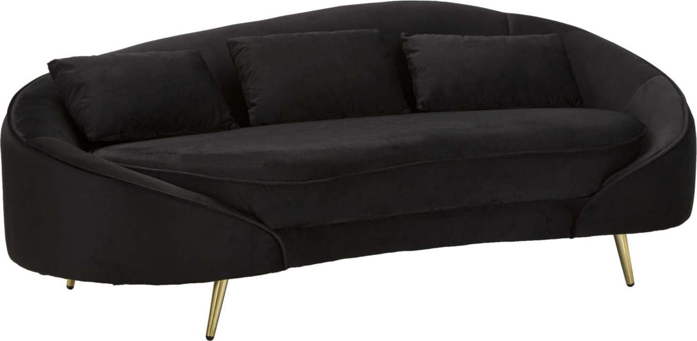 Divano-3-Posti-Oslo-C/Cuscini--Nero-Cm-185X84X68