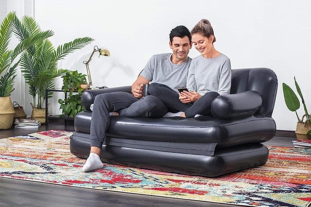 Divano Multifunzione 188x152x64cm Nero Gonfiabile Pieghevole 5in1 Con Sacca 75054 Sport e tempo libero/Attività ricreative all'aperto/Camping e outdoor/Letti e accessori da campeggio/Materassini/Materassini autogonfianti Trade Shop italia - Napoli, Commerciovirtuoso.it