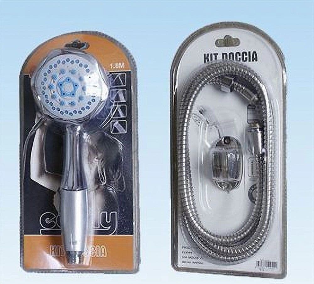 DOCCETTA SOFFIONE PER DOCCIA A TELEFONO CON TUBO 1,8MT SUPPORTO MURO BAGNO 52040 in Telefoni doccia Trade Shop italia - Napoli, commercioVirtuoso.it