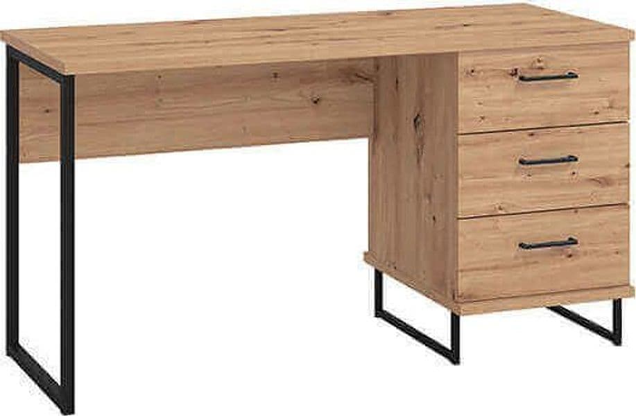DODO---scrivania-moderna-con-3-cassetti-colore-rovere-cm-137,5-x-56-x-75-h-Rovere-Chiaro-Milani-Home