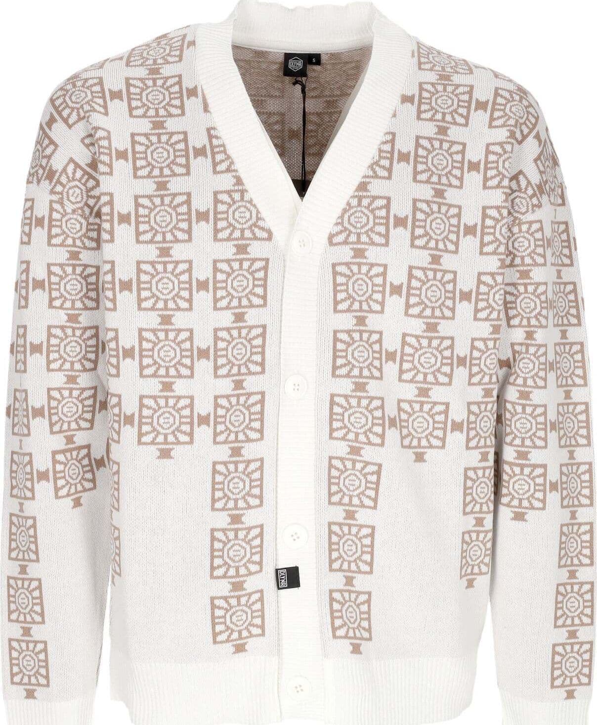 DOLLY-NOIRE-Cardigan-Uomo-Breeze-Blocks-Cardigan-Brown/white-da-uomo