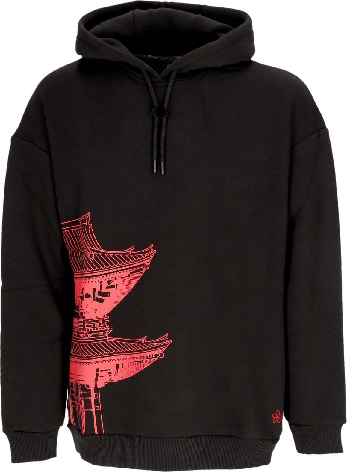 DOLLY-NOIRE-Felpa-Cappuccio-Uomo-Bench-Tokyo-Over-Hoodie-Black/magenta-da-uomo
