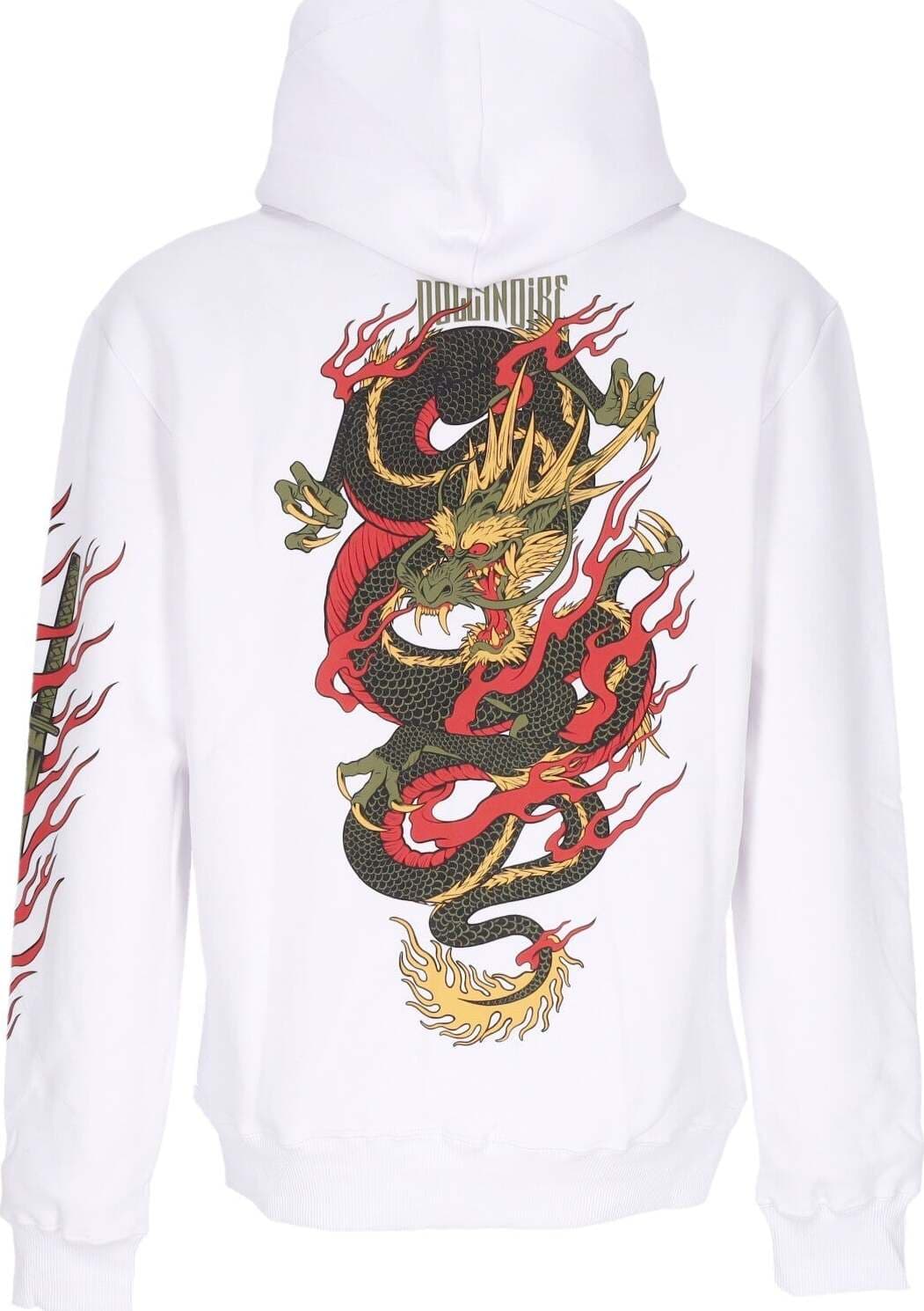 DOLLY-NOIRE-Felpa-Cappuccio-Uomo-Ryu-Dragon-Hoodie-White-da-uomo