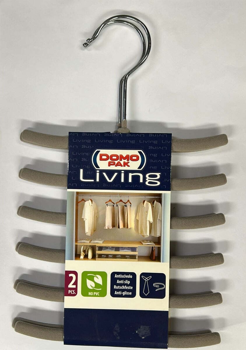 DOMOPAK---SET-2-GRUCCE-APPENDI-CRAVATTE-ANTISCIVOLO---16-CM-COLORI-GRIGIO-E-VERDE-MELA