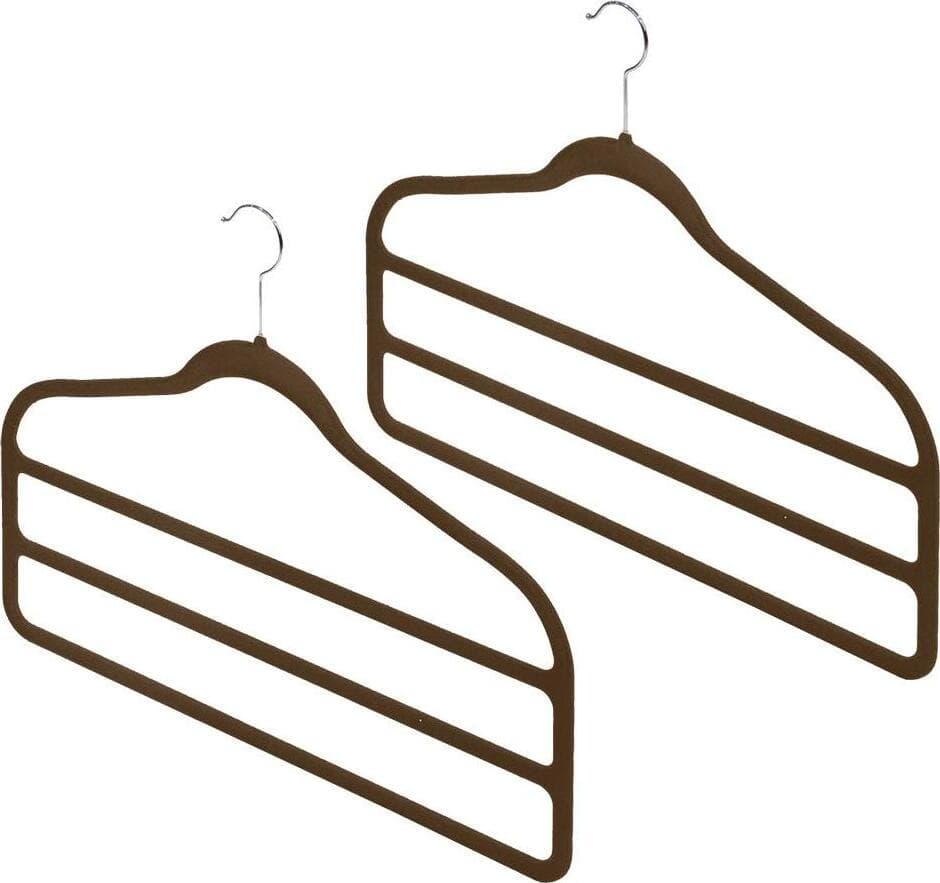 DOMOPAK---SET-2-GRUCCE-PANTALONI,-ANTISCIVOLO---45-cm-MARRONE