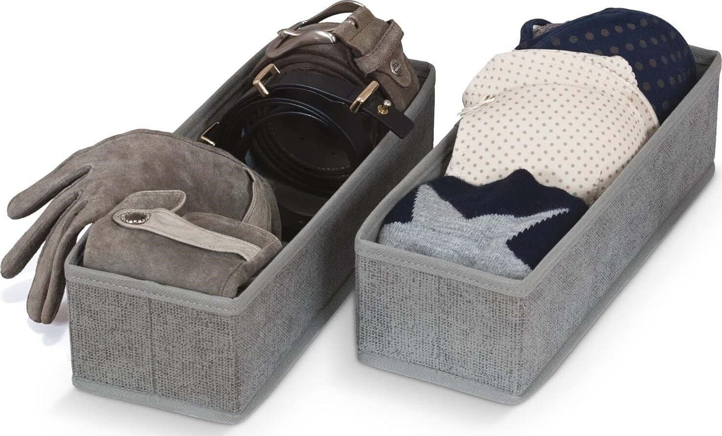 DOMOPAK-LIVING---SET-2-DIVISORI-PER-CASSETTI-IN-TNT-STONE-GREY-30X10,5X8CM