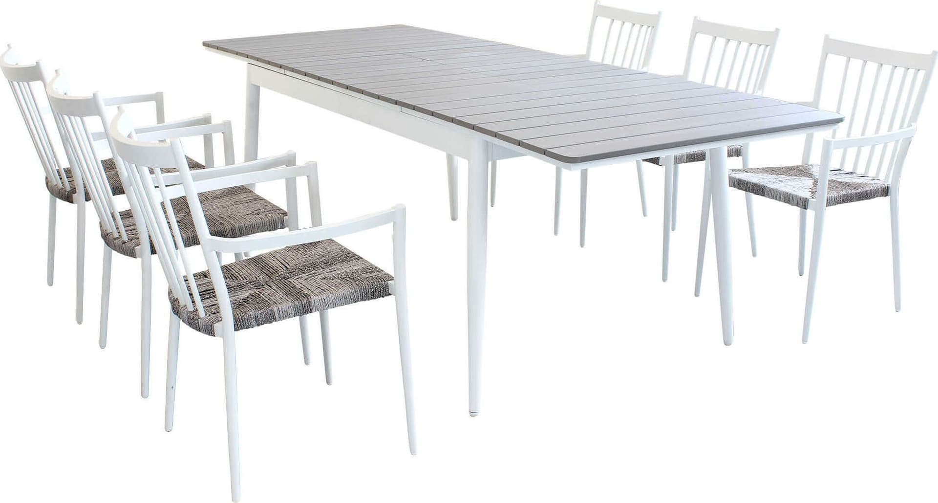 DONATO---set-tavolo-da-giardino-allungabile-in-alluminio-e-polywood-160/240x90-compreso-di-6-poltrone-in-alluminio-e-polyrattan-Grigio-Milani-Home
