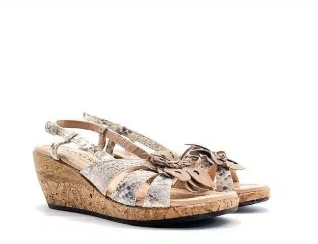 DONNA SOFT sandalo donna in pelle beige pitonato in Sandali moda Calzature Durello - Agna, commercioVirtuoso.it