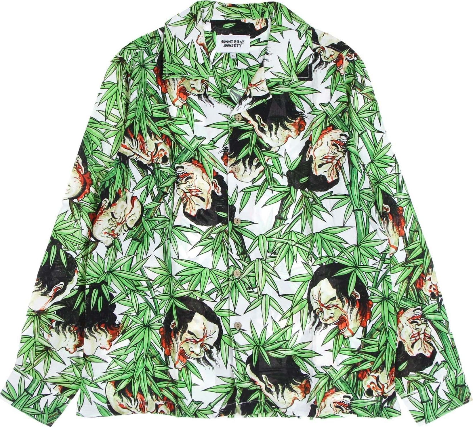 DOOMSDAY-Camicia-Manica-Lunga-Uomo-Bamboo-L/s-Rayon-Shirt-White/multi-da-uomo