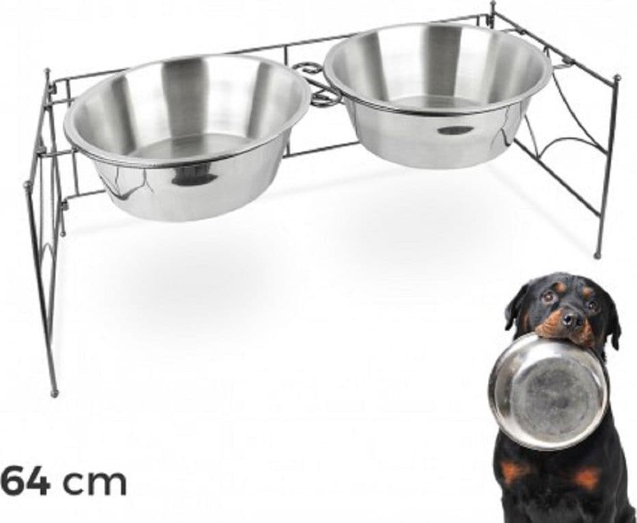 Doppia Ciotola Per Cane Cani In Acciaio Con Supporto Rialzato 44 X 21,5 X 11 Cm Prodotti per animali > Prodotti per Cani > Ciotole e Biberon Trade Shop italia - Napoli, Commerciovirtuoso.it