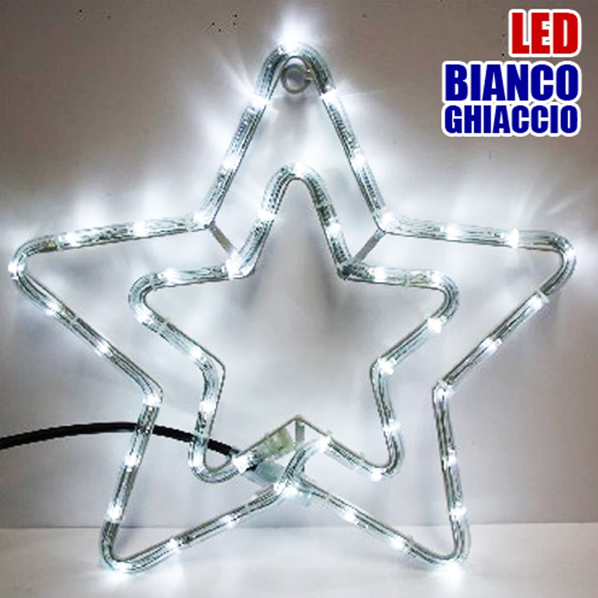 Doppia Stella Natalizia Luminosa 50 Led Colore Bianco Freddo Uso Interno/esterno in Strisce LED Trade Shop italia - Napoli, commercioVirtuoso.it