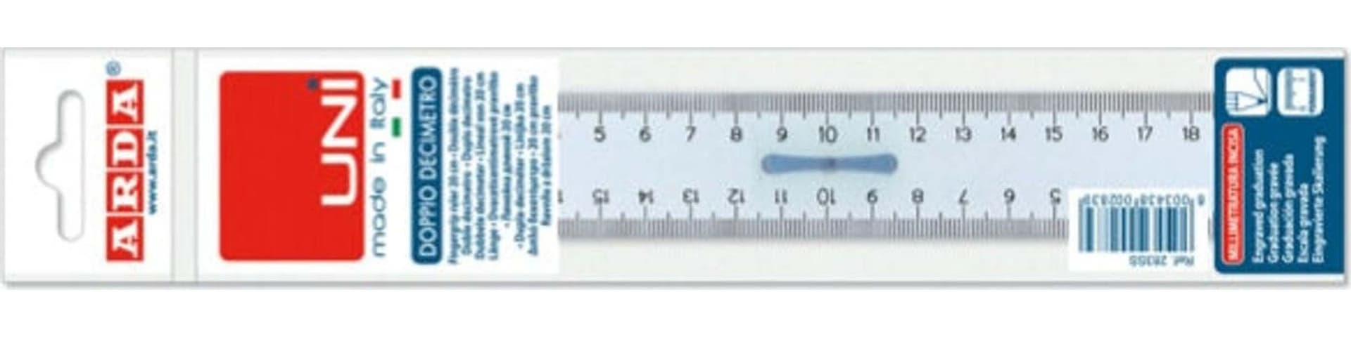 Doppiodecimetro Uni 283SS - con pomello - Arda Cancelleria e prodotti per ufficio/Scuola e materiale didattico/Materiale scolastico/Righelli e squadre Eurocartuccia - Pavullo, Commerciovirtuoso.it