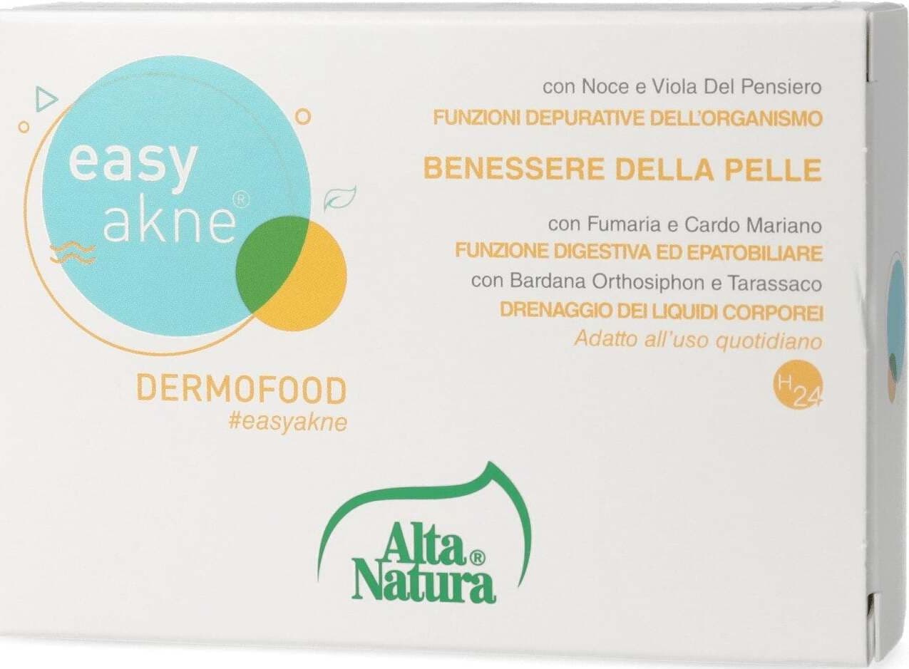 Easy Akne Dermofood 60 cpr tonde da 500 mg integratore alimentare Alta Natura