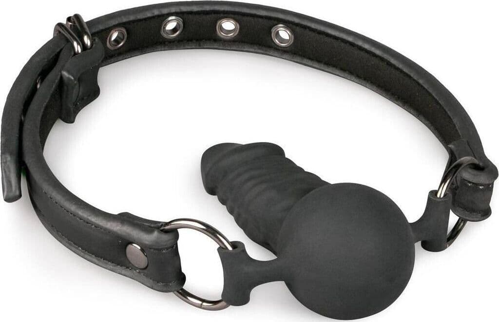 Easytoys Pecker Gag silicone nero regolabile, resistente agli strappi e impermeabile in prodotto Erosdom - Palmi, commercioVirtuoso.it