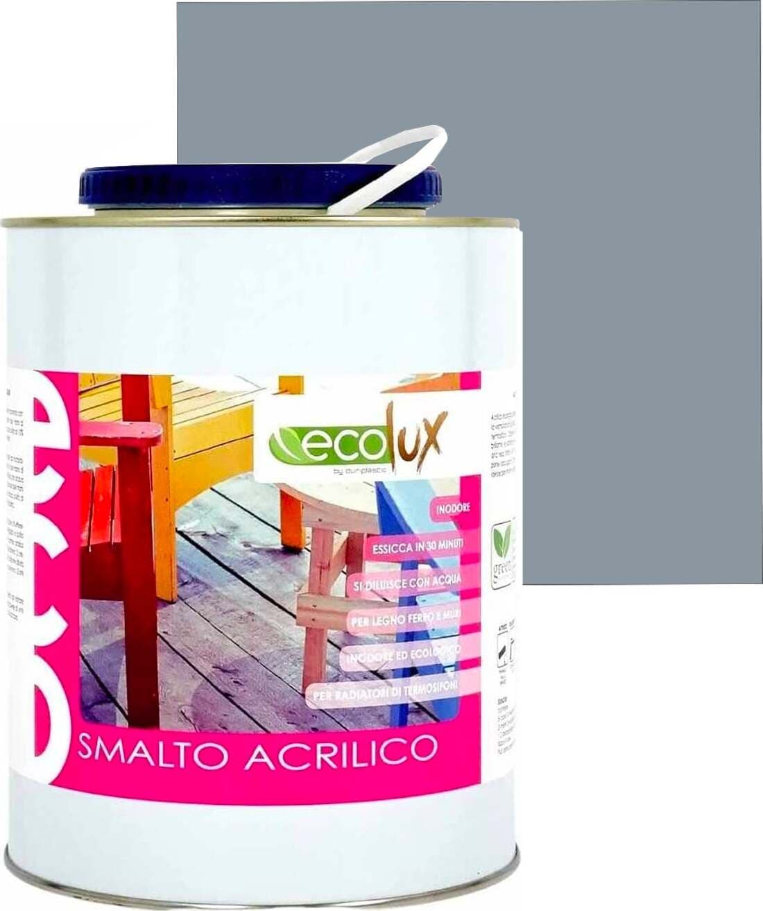Ecolux Smalto Ecologico Lucido Acrilico Ad Acqua Inodore Per Interno Ed Esterno Giardino e giardinaggio/Piscine vasche idromassaggio e accessori/Vernici e guarnizioni/Vernici e smalti Ogomondo - Martina Franca, Commerciovirtuoso.it