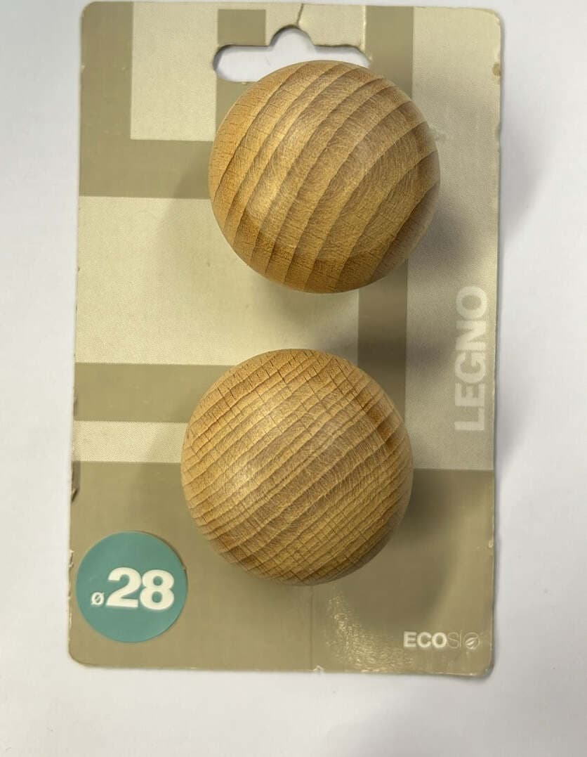 ECOSI' - FINALE PER BASTONI DIAMETRO 28MM IN LEGNO NATURALE