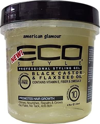 ECOSTYLER STYLING GEL BLACK CASTOR & FLAXSEED OIL 8oz (236ML) PER CAPELLI . in Gel Agbon - Martinsicuro, commercioVirtuoso.it