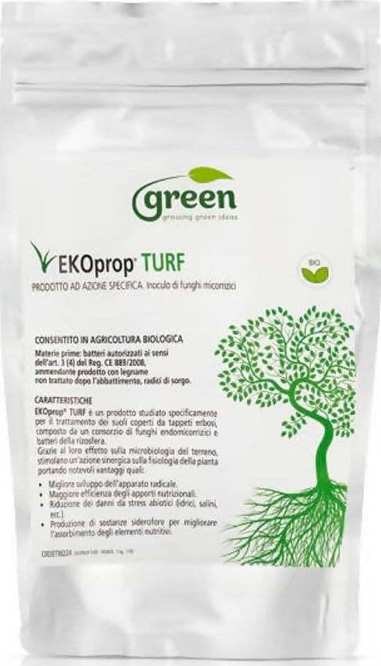 EKOprop Green Ravenna Turf Polvere inoculo di Funghi micorrize batteri Prato Tappeto erboso 200 g BIO Trattamento endomicorrizici e batteri della rizosfera Ekoprop Turf in Fungicidi Agricola Ponte Galeria - Roma, commercioVirtuoso.it