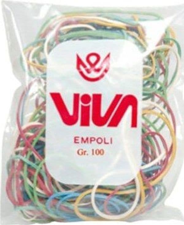 Elastici - gomma - misure e colori assortiti - Viva - busta da 100 gr Cancelleria e prodotti per ufficio/Archivio ufficio e accessori per scrivania/Nastri colle elastici e graffette/Elastici Eurocartuccia - Pavullo, Commerciovirtuoso.it