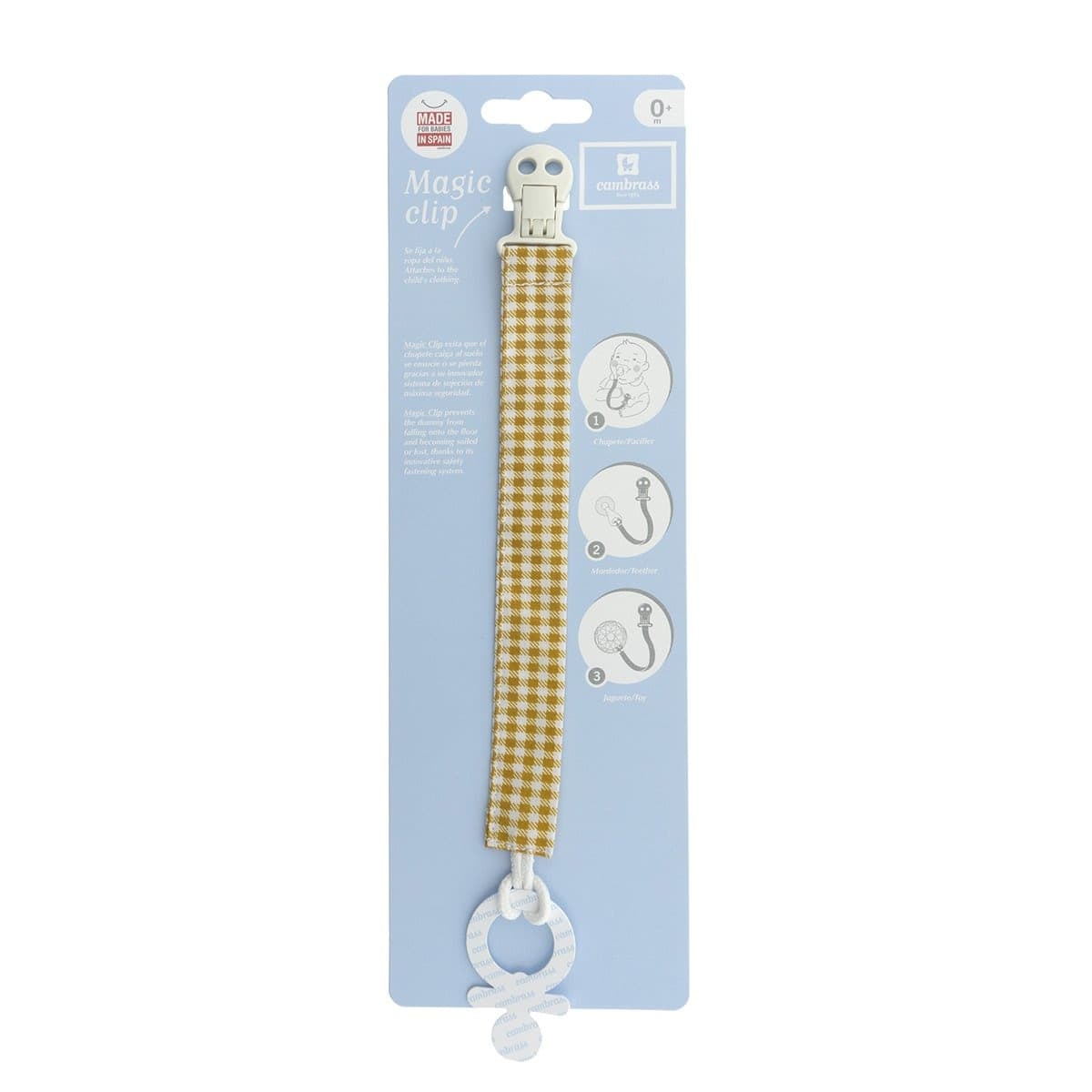Elastico Ciucio Vichy Mostaza 2X21.5X1 Cm Prima infanzia/Succhietti e massaggiagengive/Catenelle porta succhietto La Casa Del Bebè - Napoli, Commerciovirtuoso.it