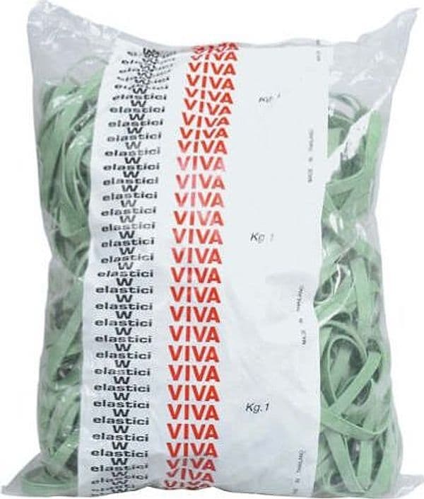 Elastico fettuccia - D 10 cm x 8 mm - verde - Viva - sacco da 1 kg Cancelleria e prodotti per ufficio/Archivio ufficio e accessori per scrivania/Nastri colle elastici e graffette/Elastici Eurocartuccia - Pavullo, Commerciovirtuoso.it