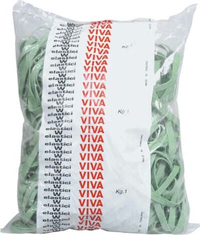 Elastico fettuccia - D 7 cm x 5 mm - verde - Viva - sacco da 1 kg Cancelleria e prodotti per ufficio/Archivio ufficio e accessori per scrivania/Nastri colle elastici e graffette/Elastici Eurocartuccia - Pavullo, Commerciovirtuoso.it