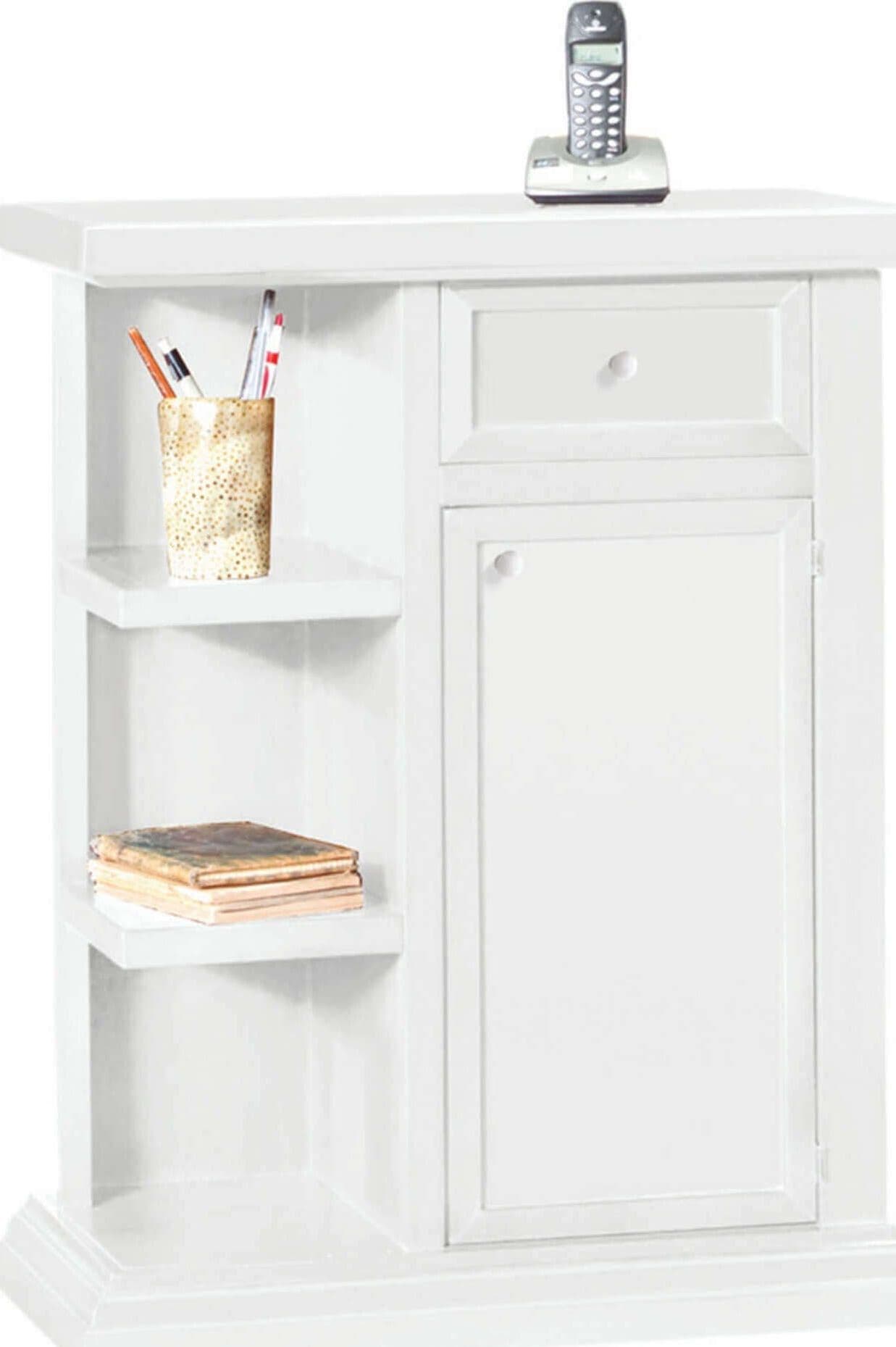 ELOISE---mobile-portatelefono-in-legno-massello-64x32x80-Bianco-Milani-Home