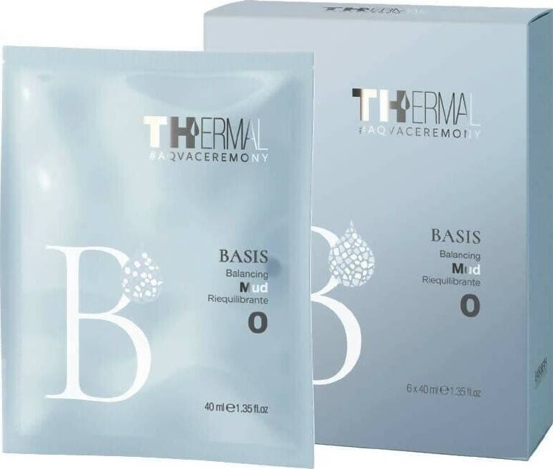 Emsibeth thermal aqvaceremony basis fango riequilibrante 6 x 40 ml trattamento termale per il benessere di cute e capelli con eccesso di sebo.