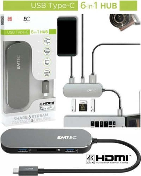 Emtec - Hub 6-in-1 Multimedia Type-C T650C - ECHUBT650C Elettronica/Informatica/Dispositivi archiviazione dati/Dispositivi archiviazione dati esterni/Hard Disk esterni Eurocartuccia - Pavullo, Commerciovirtuoso.it