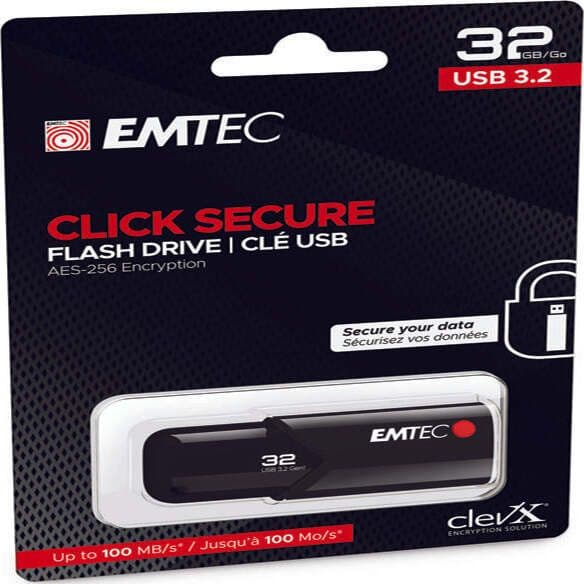 Emtec - Memoria USB B120 ClickSecure - ECMMD32GB123 - 32 GB Elettronica/Informatica/Dispositivi archiviazione dati/Dispositivi archiviazione dati esterni/PenDrive Eurocartuccia - Pavullo, Commerciovirtuoso.it