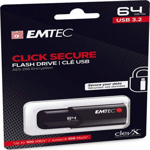 Emtec - Memoria USB B120 ClickSecure - ECMMD64GB123 - 64 GB Elettronica/Informatica/Dispositivi archiviazione dati/Dispositivi archiviazione dati esterni/PenDrive Eurocartuccia - Pavullo, Commerciovirtuoso.it