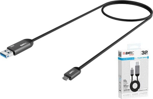 Emtec - Usb 3.1 Duo Micro-Usb Charge - Nero - ECMMD32GT753B - 32GB Elettronica/Informatica/Dispositivi archiviazione dati/Dispositivi archiviazione dati esterni/PenDrive Eurocartuccia - Pavullo, Commerciovirtuoso.it