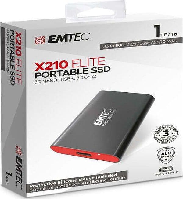 Emtec - X210 External - 1024G - con cover protettiva - ECSSD1TX210 Elettronica/Informatica/Dispositivi archiviazione dati/Dispositivi archiviazione dati esterni/Hard Disk esterni Eurocartuccia - Pavullo, Commerciovirtuoso.it