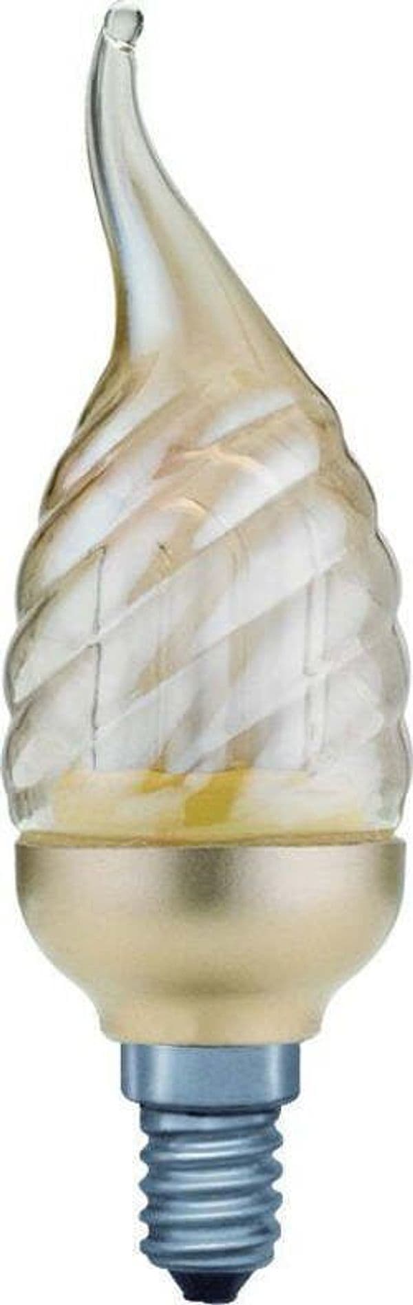 Energy-saving-bulb,-candle,-rotated-7-W-E14,-gold