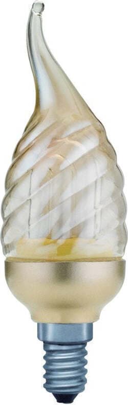 Energy-saving-bulb,-candle,-rotated-7-W-E14,-gold